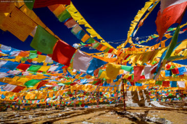 Buddhist prayer flags in Tibet