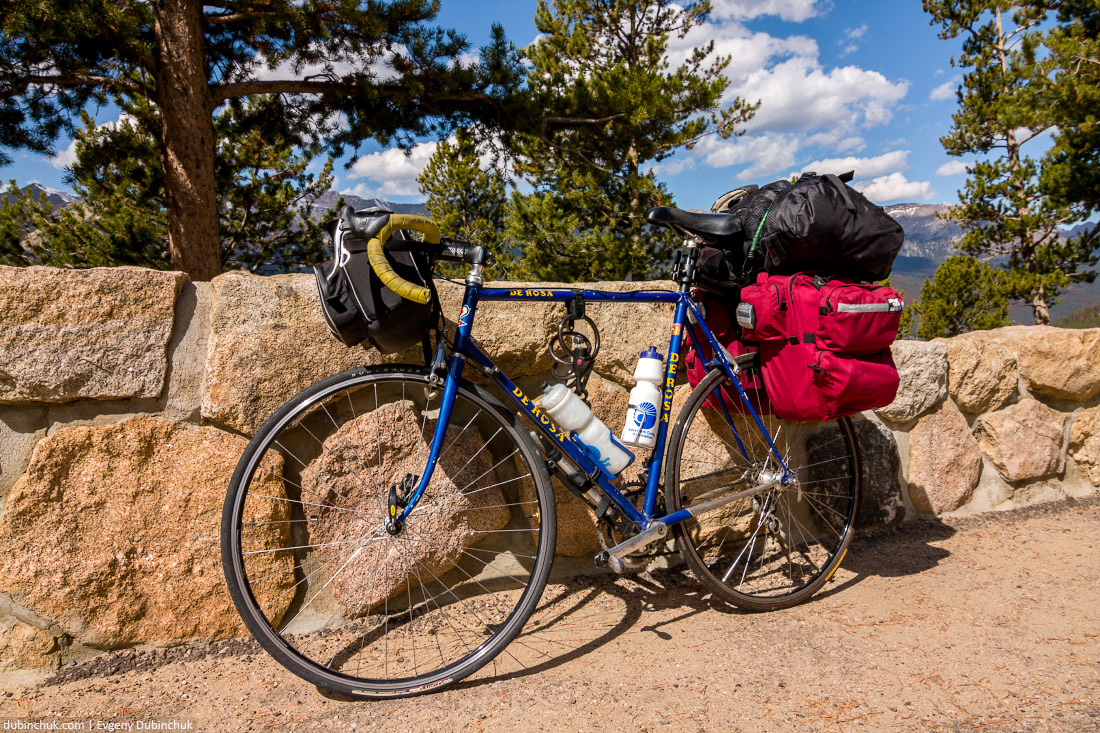 Путешествие на велосипеде в одиночку по США. Национальный парк Роки-Маунтин. Rocky Mountain National Park. Solo cycling tour in USA