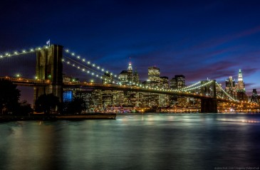 Brooklyn Bridge at night. NYC