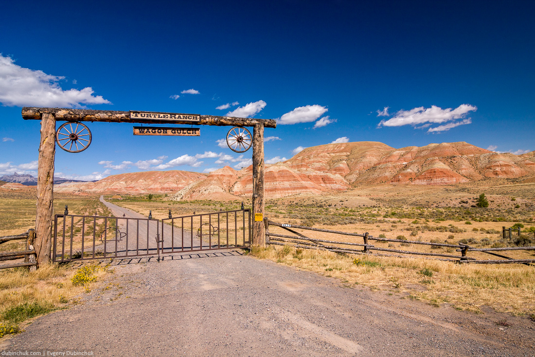 Entrance to ranch in Wyoming