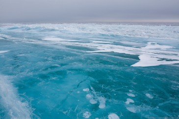 Blue ice of Baikal lake