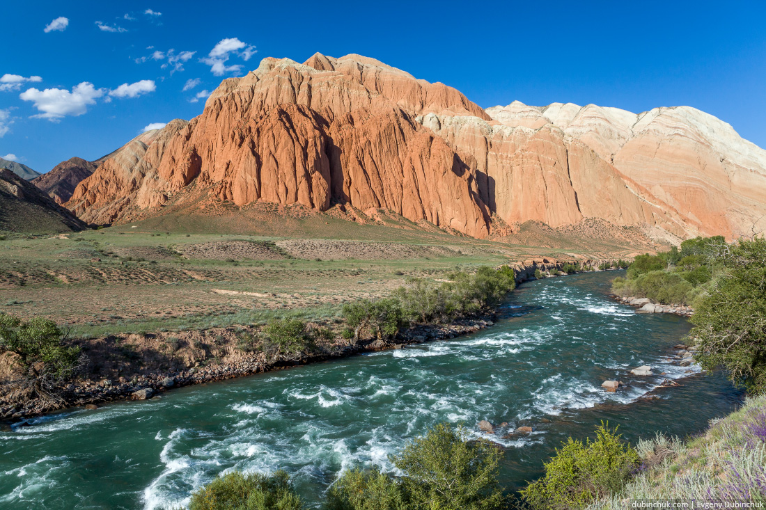 Kekemeren river and rock formations, Kyrgyzstan
