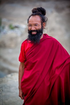 Buddhist monk of Lamayuru gompa monastery. Ladakh, North India