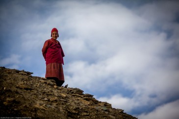 Monk at Lamayuru Gompa monastery in Ladakh, India