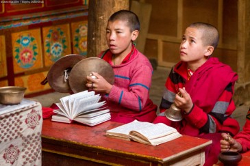 Young monks at Lamayuru Gompa monastery. Ladakh, India