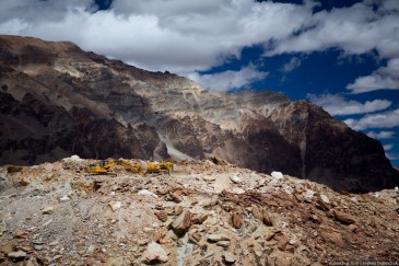 Excavator in Ladakh, North India